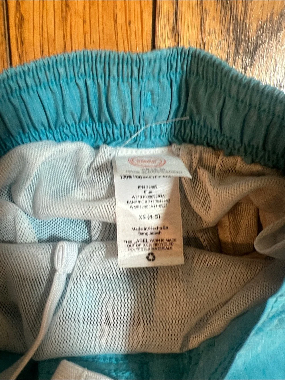 wonder nation Turquoise Blue Boys Swim Trunks with Drawstring
